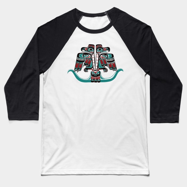 Nortwest Pacific Coast Haida Tlingit Thunderbird Baseball T-Shirt by Beltschazar